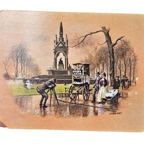 Set Of 6 Vintage Street Scene Coasters By Seerey Lester Signed Rectangle Retro - Picture 13 of 16